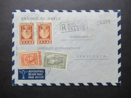 Griechenland 1952 Einschreiben Auslandsbrief / Luftpost Banque De Grece Nach Remscheid / Recommandee - Covers & Documents