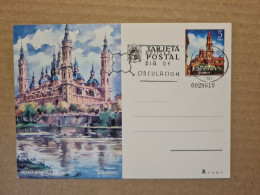 Lettre  ESPAGNE TARJETA POSTAL IGLESIA BASILICA DEL PILAR  CARTE ENTIER LA SEO ZARAGOZA - Otros & Sin Clasificación