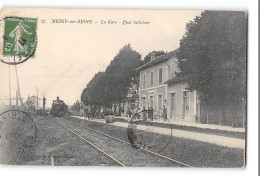 CPA 10 Mussy Sur Seine La Gare Et Le Train - Mussy-sur-Seine