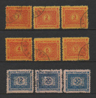 Indochine  - 1944  - Tb Taxe -  N° 75 à 83 - Oblit - Used - Strafport