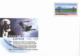 ! 2003 Ganzsache Bund, USo63, Konrad Lorenz, Salzachbrücke, Mit Deutlichem Doppeldruck - Covers - Mint