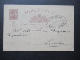 Portugal 1889 Ganzsache 10 Reis Stempel Correio Campo Maior - Ganzsachen