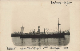 BAOULE Baoulé * Carte Photo 1928 * Bateau Paquebot Commerce Ligne Côte D'afrique * à Bordeaux - Steamers