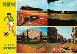SAINT-ÉTIENNE (42) CPSM ±1970 - Multivues - Football - Geoffroy Guichard - Allez Les Verts -Éd. La Cigogne - Saint Etienne