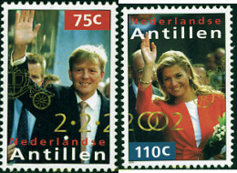 99254 MNH ANTILLAS HOLANDESAS 2002 BODA DEL PRINCIPE GUILLERMO-ALEJANDRO Y MAXIMA ZORREGUIETA - Antilles