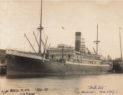 BELLE ISLE Belle Isle * Bateau Paquebot Commerce Ligne Brésil Plata 1916/27 * à Montévidéo Uruguay * Photo 17x13cm - Steamers