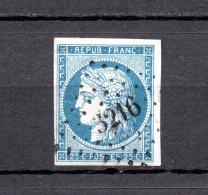 France 1849 Old Ceres Stamp (Michel 4) Used Numbercancel 3216 (St. Mihiel/Meuse), Proved Schollmeyer BPP - 1849-1850 Ceres