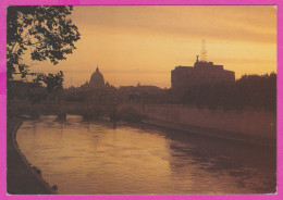 290425 / Italy - Roma (Rome)  - Nacht Night Nuit St. Angelo Bridge And Castle , Ponte Bruche PC 588 Italia Italie - Ponti