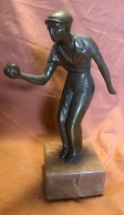 Petanque Trophée Bronze Bouliste 21 Cm  Etat Voir Photos - Petanca