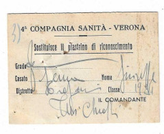 4a COMPAGNIA SANITA' BIS - SAN MICHELE EXTRA VERONA 1940 - Documents