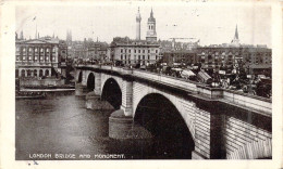 ANGLETERRE - London - London Bridge And Monument - Carte Postale Ancienne - Other & Unclassified