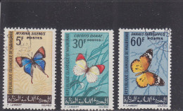 MAURITANIA - MAURITANIE - O / FINE CANCELLED - 1966 - BUTTERFLIES, MARIPOSAS, PAPILLONS  Yv. 214/5, 217 Mi. 291/1,293 - Mauritanie (1960-...)