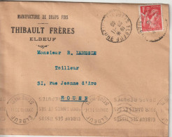 France Lettre 1940 D' Elbeuf Pour Rouen Avec CM Et Krag - 1921-1960: Modern Tijdperk