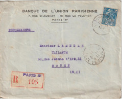 France Lettre Recommandée 1931 Paris 51 Pour Rouen Avec 273 - 1921-1960: Modern Tijdperk