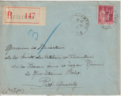 France Lettre Recommandée 1933 Rouen Pour Petit Quevilly Avec 289 - 1921-1960: Période Moderne