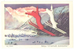 Cpa Pub Saint Raphaël Quinquina - Les Alpes ( Saut à Skis )   (S.12673) - Publicité