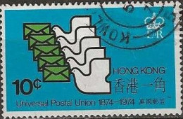 HONG KONG 1974 Centenary Of UPU - 10c - Pigeons With Letters FU - Usati