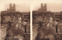 Reims * Carte Photo * Stéréo 2 Vues * Panorama Vers La Cathédrale * WW1 Guerre 14/18 War Bombardements - Reims