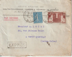 France Lettre Express 1931 De Paris Pour Petit Quevilly - 1921-1960: Periodo Moderno