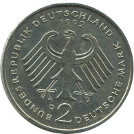 2 DM 1992 D K.SCHUMACHER BRD ALEMANIA Moneda GERMANY #AG244.3.E - 2 Marcos