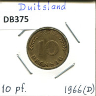 10 PFENNIG 1966 D BRD ALEMANIA Moneda GERMANY #DB375.E - 10 Pfennig