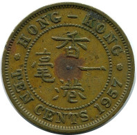 10 CENTS 1957 HONG KONG Moneda #BA162.E - Hong Kong