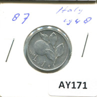 1 LIRA 1948 ITALIA ITALY Moneda #AY171.2.E - 1 Lire