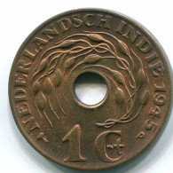 1 CENT 1945 P INDIAS ORIENTALES DE LOS PAÍSES BAJOS INDONESIA Bronze #S10362.E - Dutch East Indies