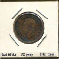 1/2 PENNY 1942 SUDAFRICA SOUTH AFRICA Moneda #AS268.E - Afrique Du Sud