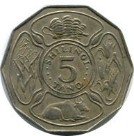 5 SHILINGI 1972 TANZANIA Moneda #AZ085.E - Tanzania