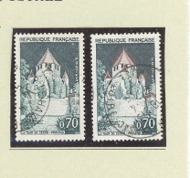 N°1392 A -b - TOUR DE PROVIN - VARIETE TOIT EN FLAMME  - Obl - - Used Stamps