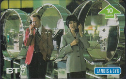 UK LGV 037 Landis & Gyr - Business Card - Girl & Man - Phone Box - 510D - David S.Price - BT Privé-uitgaven