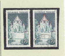 N°1392 A -b - TOUR DE PROVINS - VARIETE TOIT EN FLAMME  - Obl - - Used Stamps