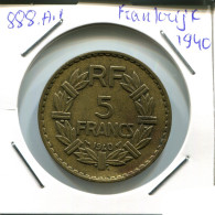 5 FRANCS 1940 FRANCE Pièce Française #AN381.F - 5 Francs