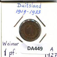 1 RENTENPFENNIG 1927 A ALLEMAGNE Pièce GERMANY #DA449.2.F - 1 Rentenpfennig & 1 Reichspfennig