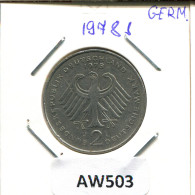 2 DM 1978 J T.HEUSS BRD ALLEMAGNE Pièce GERMANY #AW503.F - 2 Marcos