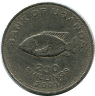 200 SHILLINGS 2003 OUGANDA UGANDA Pièce #AP954.F - Uganda