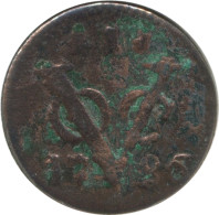 1786 ZEELAND VOC DUIT IINDES NÉERLANDAIS NETHERLANDS NEW YORK COLONIAL PENNY #VOC1274.8.F - Indes Néerlandaises