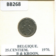 25 CENTIMES 1970 FRENCH Text BELGIUM Coin #BB268.U - 25 Cents