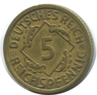 5 REICHSPFENNIG 1925 A GERMANY Coin #AD819.9.U - 5 Rentenpfennig & 5 Reichspfennig