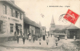 Domeliers * 1908 * Place Et église Du Village * Café Du Commerce * Villageois - Froissy