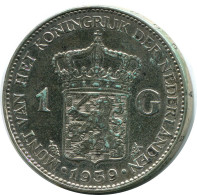 1 GULDEN 1939 NETHERLANDS SILVER Coin #AR934.U - 1 Florín Holandés (Gulden)