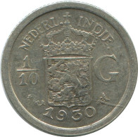 1/10 GULDEN 1930 NETHERLANDS EAST INDIES SILVER Coin #AE790.16.U - Dutch East Indies