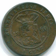 1/10 GULDEN 1869 NETHERLANDS EAST INDIES INDONESIA Copper Colonial Coin #S10056.U - Indes Néerlandaises