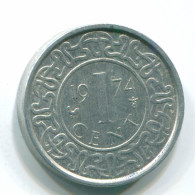 1 CENT 1974 SURINAME Netherlands Aluminium Colonial Coin #S11386.U - Suriname 1975 - ...