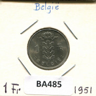 1 FRANC 1951 DUTCH Text BELGIUM Coin #BA485.U - 1 Franc