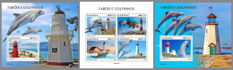 GUINEA BISSAU 2022 MNH Dolphins Delphine Dauphins Lighthouses M/S+2S/S - OFFICIAL ISSUE - DHQ2315 - Dauphins