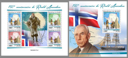 NIGER 2022 MNH Roald Amundsen M/S+S/S - OFFICIAL ISSUE - DHQ2315 - Polarforscher & Promis