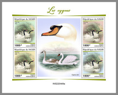 NIGER 2022 MNH Swans Schwäne Cygnes M/S - OFFICIAL ISSUE - DHQ2315 - Cigni