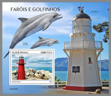 GUINEA BISSAU 2022 MNH Dolphins Delphine Dauphins Lighthouses S/S I - IMPERFORATED - DHQ2315 - Dauphins